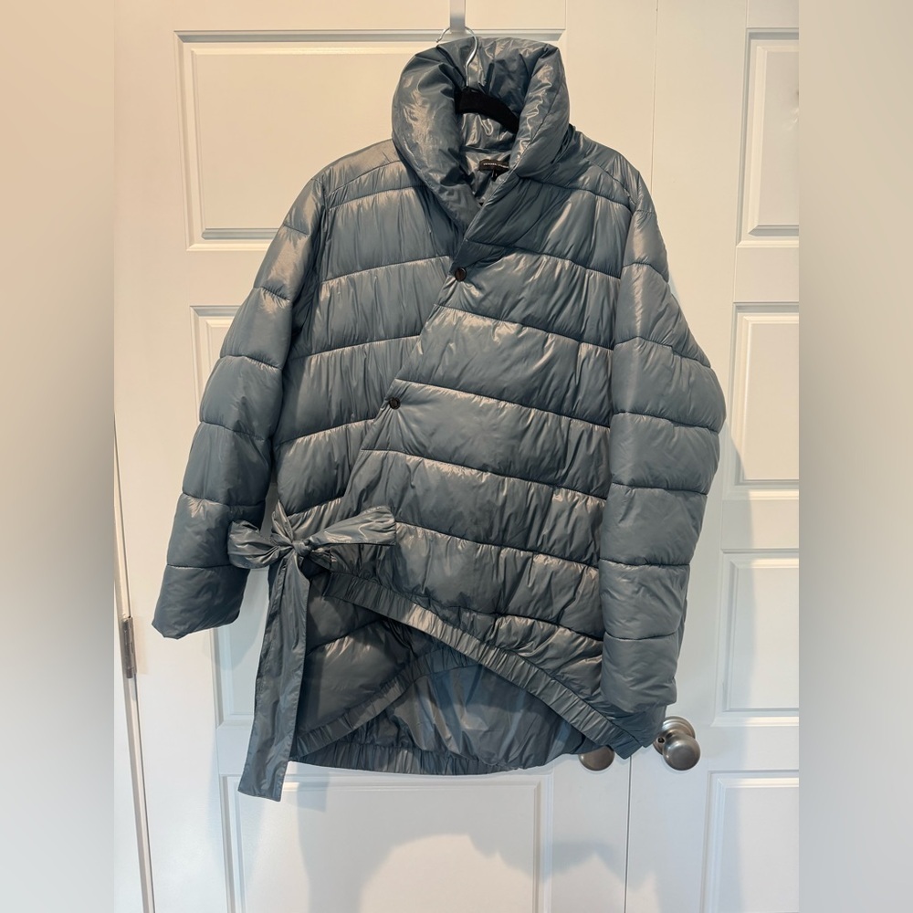 Universal Standard Women's Sz Small Kanda Puffer Jacket Wrap Quilted Storm Blue